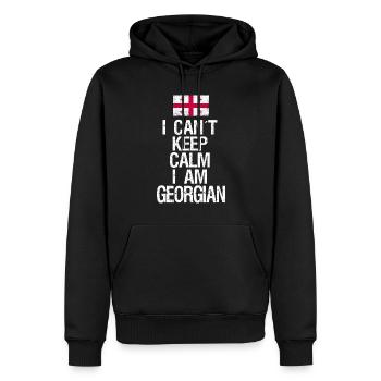 Je ne peux pas rester calme Je suis géorgien - Sweat à capuche Premium bio Homme - noir - Devant - Nico (187cm)