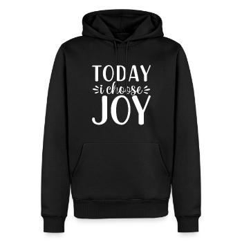 Today I Choose Joy - Men’s Premium Organic Hoodie - black - Front - Nico (187cm)