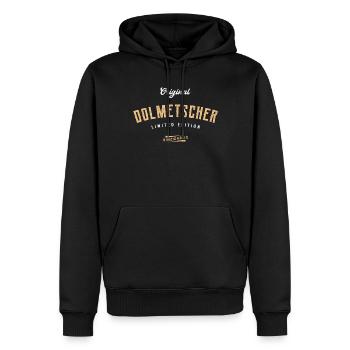 Dolmetscher Limited Edition - Männer Premium Bio Hoodie - Schwarz - Vorne - Nico (187cm)