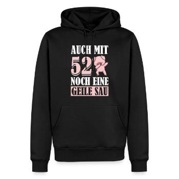 Auch Mit 52 Noch Eine Geile Sau Schwein 52nd - Männer Premium Bio Hoodie - Schwarz - Vorne - Nico (187cm)