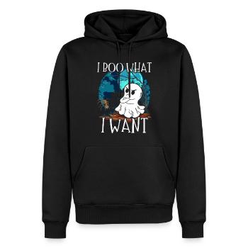 Je boo ce que je veux Grincheux fantôme effrayant Halloween - Sweat à capuche Premium bio Homme - noir - Devant - Nico (187cm)