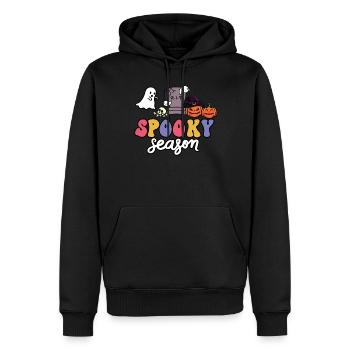 Gespenstische Jahreszeit Gruselige Kürbisse - Männer Premium Bio Hoodie - Schwarz - Vorne - Nico (187cm)