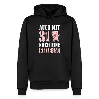 Auch Mit 31 Noch Eine Geile Sau Schwein 31st - Männer Premium Bio Hoodie - Schwarz - Vorne - Nico (187cm)