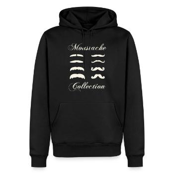 Collection de moustaches, Idée cadeau d'élégance. - Sweat à capuche Premium bio Homme - noir - Devant - Nico (187cm)