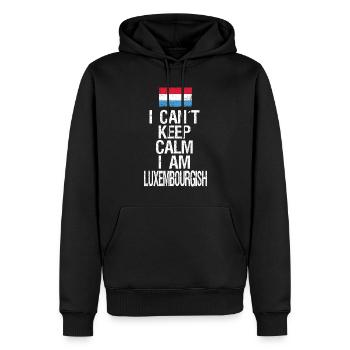 Je ne peux pas rester calme Je suis Luxembourgeois - Sweat à capuche Premium bio Homme - noir - Devant - Nico (187cm)