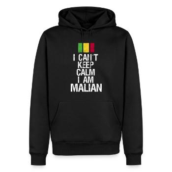 Je n’arrive pas à garder mon calme, je suis Malier - Sweat à capuche Premium bio Homme - noir - Devant - Nico (187cm)