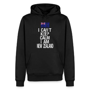 Je ne peux pas rester calme Je suis Néo-Zélandais - Sweat à capuche Premium bio Homme - noir - Devant - Nico (187cm)