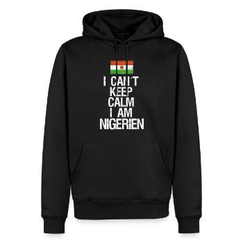 Je n’arrive pas à garder mon calme, je suis Nigrer - Sweat à capuche Premium bio Homme - noir - Devant - Nico (187cm)