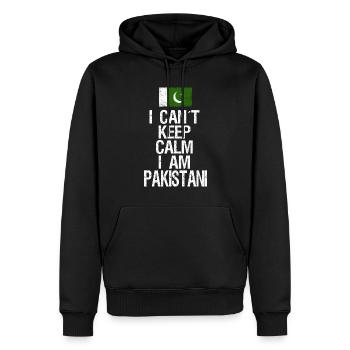 Je ne peux pas rester calme Je suis pakistanais - Sweat à capuche Premium bio Homme - noir - Devant - Nico (187cm)