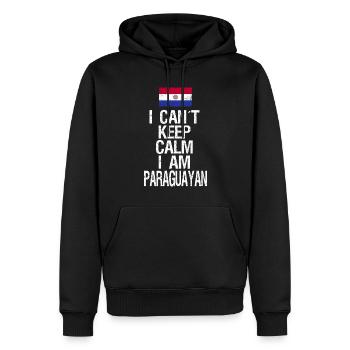 Je n’arrive pas à garder mon calme Je suis Paraguayen - Sweat à capuche Premium bio Homme - noir - Devant - Nico (187cm)
