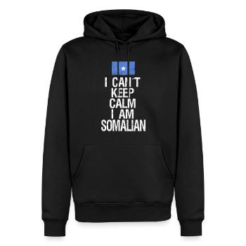 Je ne peux pas rester calme Je suis somalien - Sweat à capuche Premium bio Homme - noir - Devant - Nico (187cm)