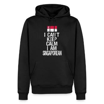 I can not Keep Calm I am Singapurer - Männer Premium Bio Hoodie - Schwarz - Vorne - Nico (187cm)