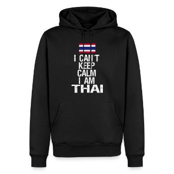 Je ne peux pas rester calme Je suis thaïlandais - Sweat à capuche Premium bio Homme - noir - Devant - Nico (187cm)