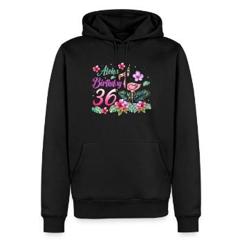 Aloha Geburtstag 36 Flamingo Vogel 36. Geburtstag - Männer Premium Bio Hoodie - Schwarz - Vorne - Nico (187cm)