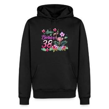 Aloha Geburtstag 38 Flamingo Vogel 38. Geburtstag - Männer Premium Bio Hoodie - Schwarz - Vorne - Nico (187cm)