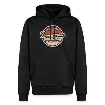 Zimmermann Original Vintage Zimmerer - Männer Premium Bio Hoodie - Schwarz - Vorne - Nico (187cm)