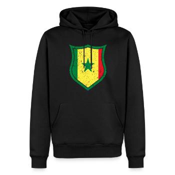 Senegal - Männer Premium Bio Hoodie - Schwarz - Vorne - Nico (187cm)
