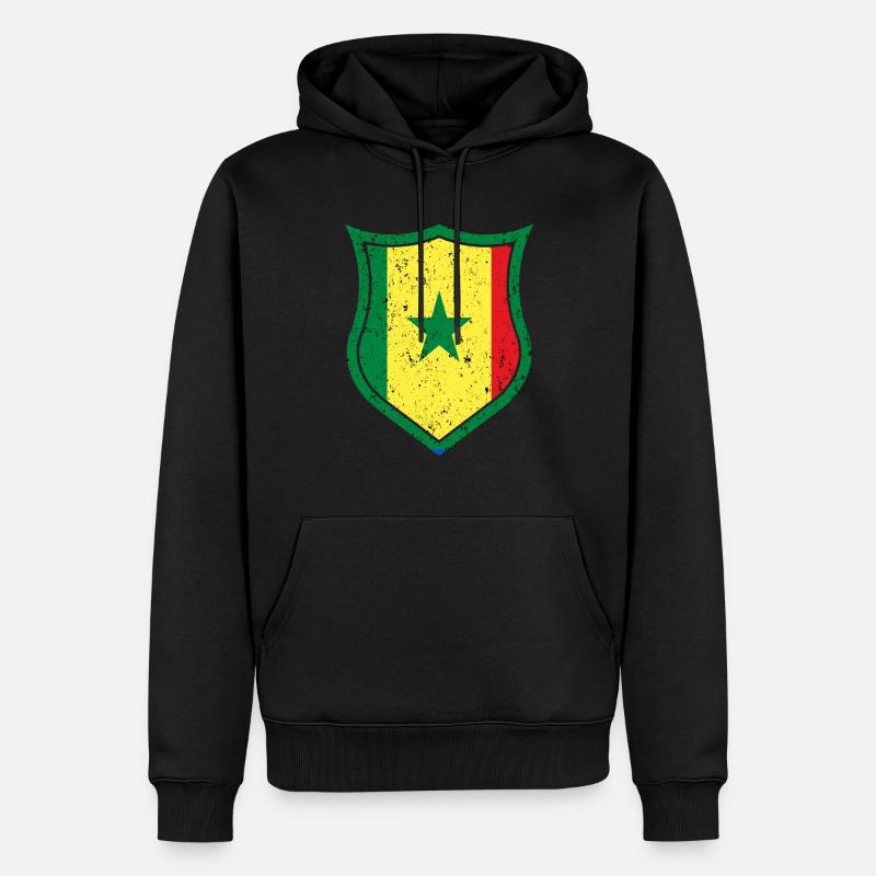 Senegal - Männer Premium Bio Hoodie - Schwarz