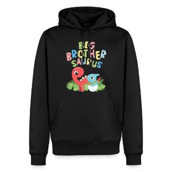Großer Bruder Saurus Geschwister Herbivore - Männer Premium Bio Hoodie - Schwarz - Vorne - Nico (187cm)