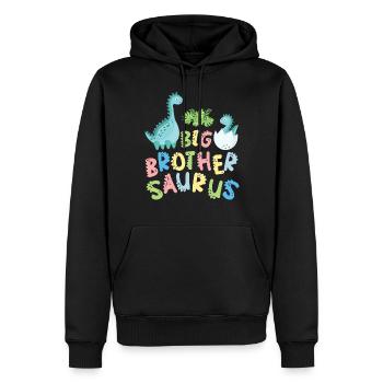 Großer Bruder Saurus Geschwister Herbivore - Männer Premium Bio Hoodie - Schwarz - Vorne - Nico (187cm)