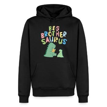 Großer Bruder Saurus Geschwister Herbivore - Männer Premium Bio Hoodie - Schwarz - Vorne - Nico (187cm)