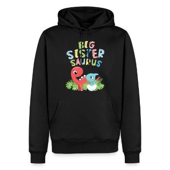 Große Schwester Saurus Geschwister Herbivore - Männer Premium Bio Hoodie - Schwarz - Vorne - Nico (187cm)