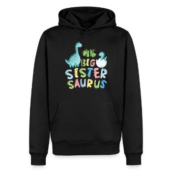 Große Schwester Saurus Geschwister Herbivore - Männer Premium Bio Hoodie - Schwarz - Vorne - Nico (187cm)