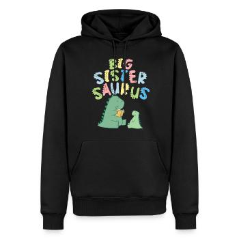 Große Schwester Saurus Geschwister Herbivore - Männer Premium Bio Hoodie - Schwarz - Vorne - Nico (187cm)