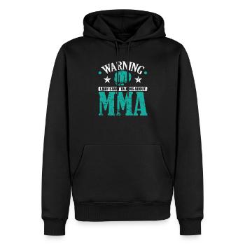 Warning I may start talking about MMA - Männer Premium Bio Hoodie - Schwarz - Vorne - Nico (187cm)