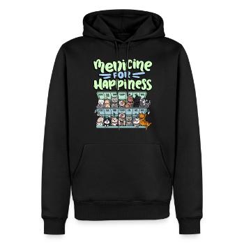 Ma pilule Happy Medicine Every Day - Sweat à capuche Premium bio Homme - noir - Devant - Nico (187cm)
