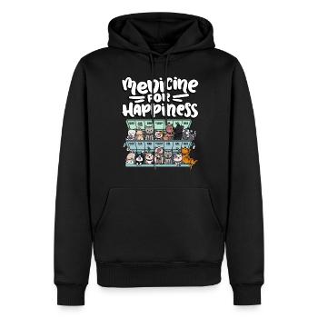 Ma pilule Happy Medicine Every Day - Sweat à capuche Premium bio Homme - noir - Devant - Nico (187cm)