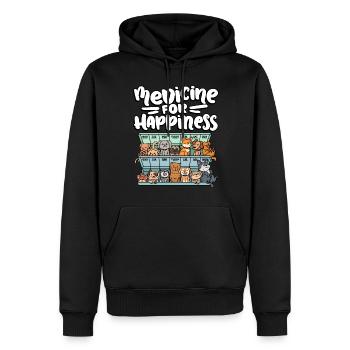 Ma pilule Happy Medicine Every Day - Sweat à capuche Premium bio Homme - noir - Devant - Nico (187cm)