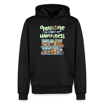 Ma pilule Happy Medicine Every Day - Sweat à capuche Premium bio Homme - noir - Devant - Nico (187cm)