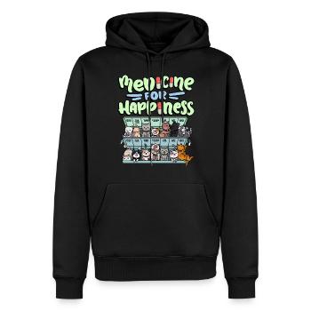 Ma pilule Happy Medicine Every Day - Sweat à capuche Premium bio Homme - noir - Devant - Nico (187cm)