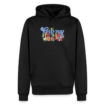 Groovy beau-père plante de jardin fleurs - Sweat à capuche Premium bio Homme - noir - Devant - Nico (187cm)