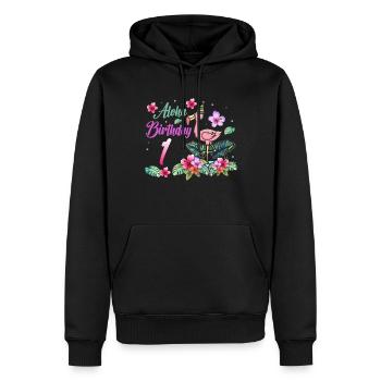 Aloha Geburtstag 1 Flamingo Vogel 1. Geburtstag - Männer Premium Bio Hoodie - Schwarz - Vorne - Nico (187cm)