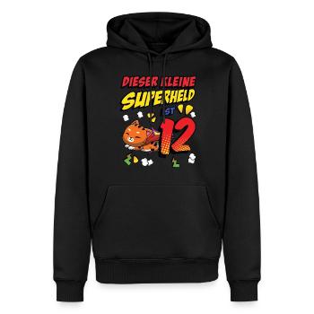 Dieser Kleine Superheld Ist 12 Katzenbesitzer 12. - Männer Premium Bio Hoodie - Schwarz - Vorne - Nico (187cm)