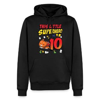 Cette petite super-héroïne est 10 propriétaires de chats - Sweat à capuche Premium bio Homme - noir - Devant - Nico (187cm)