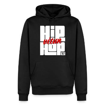Hip Fucking Hop 1987 - Männer Premium Bio Hoodie - Schwarz - Vorne - Nico (187cm)