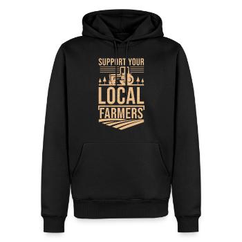Unterstützen Sie Ihre Lokalen Landwirte - Männer Premium Bio Hoodie - Schwarz - Vorne - Nico (187cm)
