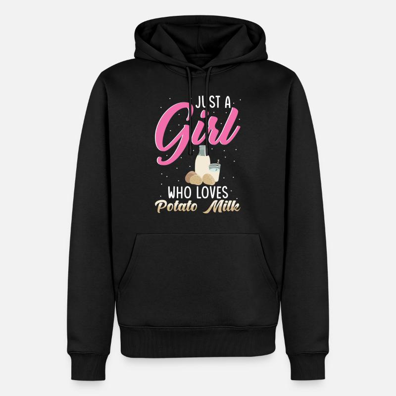 Kartoffel Milch Spruch - Männer Premium Bio Hoodie - Schwarz