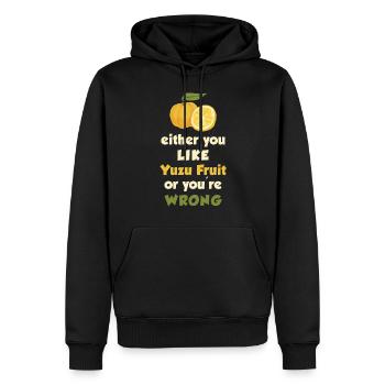 Yuzu Fruit Saying - Men’s Premium Organic Hoodie - black - Front - Nico (187cm)