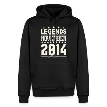 Legenden werden im November 2014 geboren.Geschenkjubiläum - Männer Premium Bio Hoodie - Schwarz - Vorne - Nico (187cm)