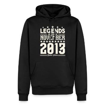 Legends Are Born In November 2013.Gift anniversary - Sweat à capuche Premium bio Homme - noir - Devant - Nico (187cm)