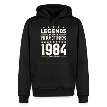 Legenden werden im November 1984 geboren.Geschenkjubiläum - Männer Premium Bio Hoodie - Schwarz - Vorne - Nico (187cm)