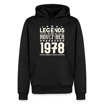 Legenden werden im November 1978 geboren.Geschenkjubiläum - Männer Premium Bio Hoodie - Schwarz - Vorne - Nico (187cm)