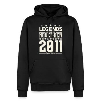 Legenden werden im November 2011 geboren.Geschenkjubiläum - Männer Premium Bio Hoodie - Schwarz - Vorne - Nico (187cm)