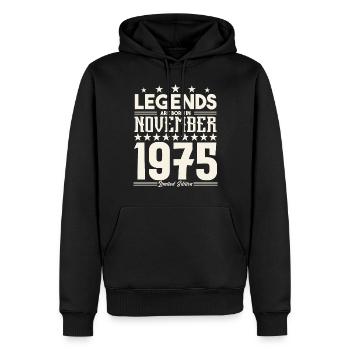 Legends Are Born In November 1975.Gift anniversary - Men’s Premium Organic Hoodie - black - Front - Nico (187cm)