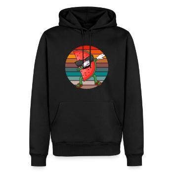 Retro Dabbing Wassermelonen Sommerferien Melone - Männer Premium Bio Hoodie - Schwarz - Vorne - Nico (187cm)