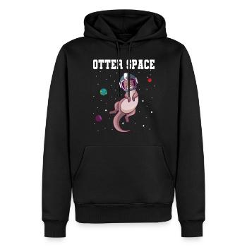 Otter Weltraum Sonnensystem Planeten Astronaut - Männer Premium Bio Hoodie - Schwarz - Vorne - Nico (187cm)